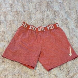 Nike Heathered Red Shorts with Logo Waistband